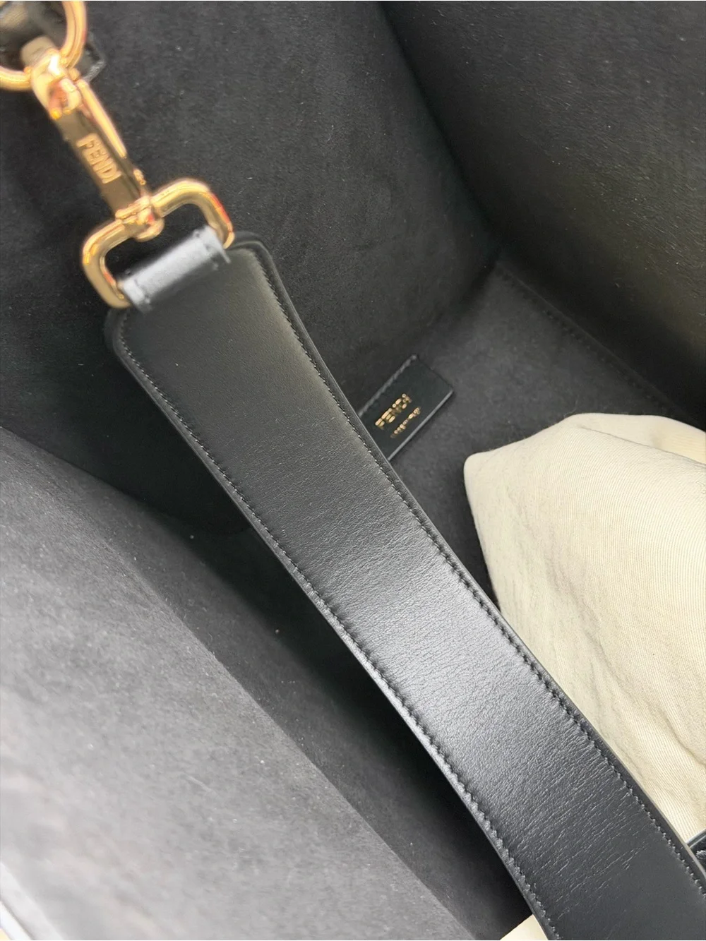 Fendi FF Black Embossed Leather Tote Bag New🔥